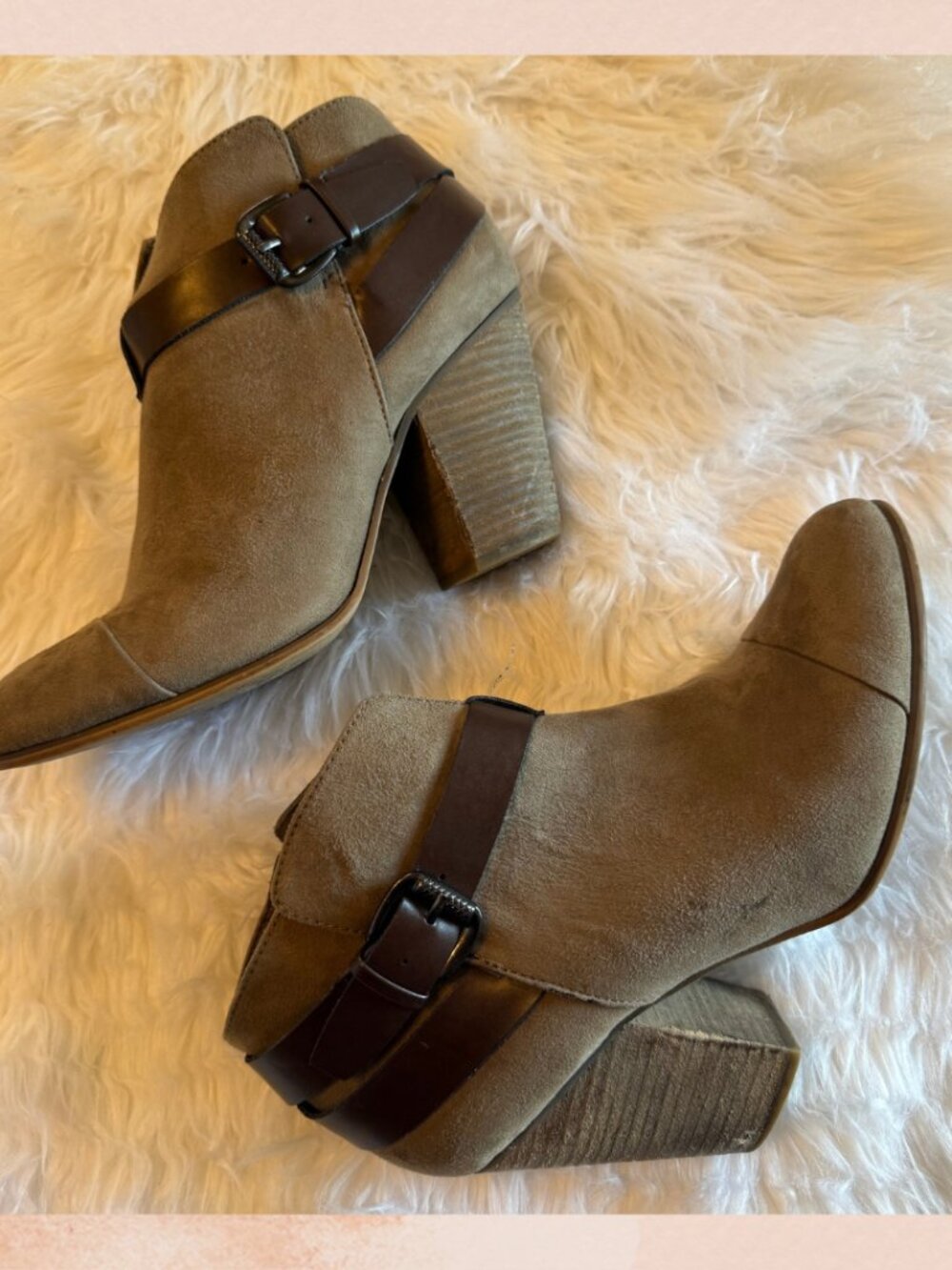 Carlos Santana Light Brown Soft Faux Suede Ankle Boots